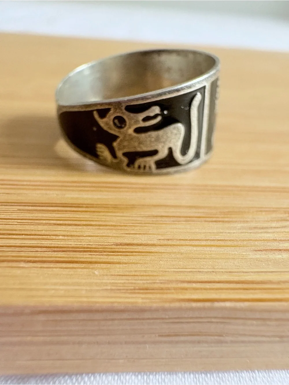 Sterling Silver Black Tribal Women’s Band Ring Size 6.5